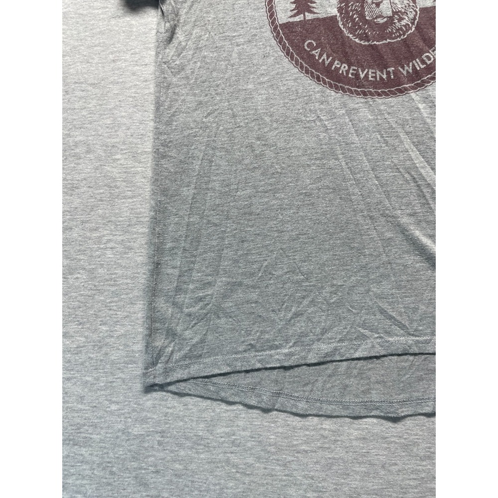 Smokey The Bear T Shirt Womens Medium Heather Gray Only You Can Prevent Wildfire - Picture 4 of 13